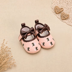 Embroidered Bow Baby Pre-Walkers