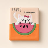 Happy Summer Cat Fleece Blanket