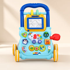 Baby Activity Walker – Educational Drawing Board, Gears, Rattles & Animal Panel | Push Walker for Learning to Walk