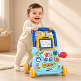 Baby Activity Walker – Educational Drawing Board, Gears, Rattles & Animal Panel | Push Walker for Learning to Walk