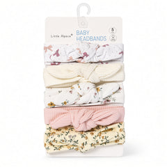 Baby Girl Headbands 5pcs | Cotton Knot Bows | Bows, Blush & Floral