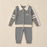 Good Day Bear Baby Knit Set-Grey