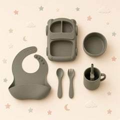 6-Piece Silicone Baby Feeding Set — Car Plate