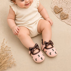 Embroidered Bow Baby Pre-Walkers