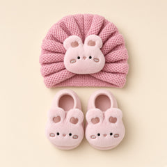 Animal Face Baby Turban & Booties Set