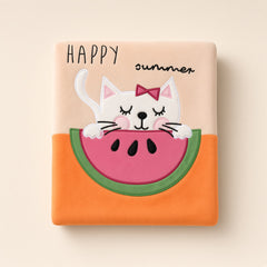 Happy Summer Cat Fleece Blanket