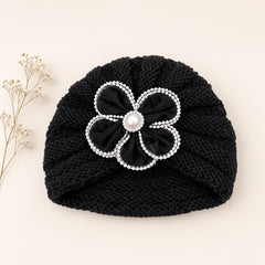 Soft Knit Baby Turban Caps | Sheer Flower