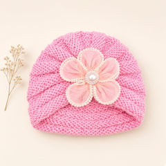Soft Knit Baby Turban Caps | Sheer Flower