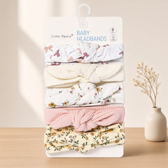 Baby Girl Headbands 5pcs | Cotton Knot Bows | Bows, Blush & Floral